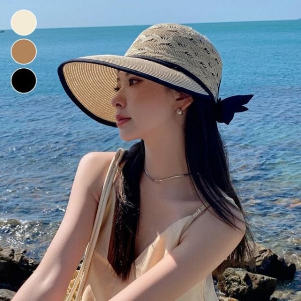 트리짜임 와이드 밀짚 썬캡 ELM-299