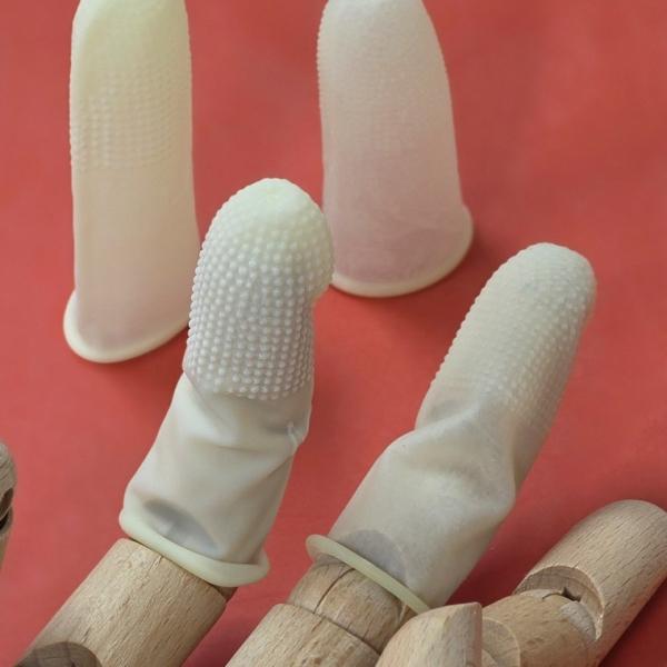 손가락 고무 장갑 골무 100P 화이트