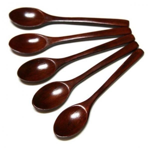 티스푼 커피 스푼 수저 숟가락 커트러리 옻칠 5P 차숟가락 티숟가락 롱티스푼 커피스푼 나무티스푼