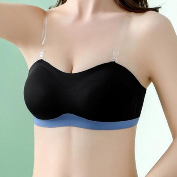투톤 브라 라인 노와이어 브라렛 심리스 노끈