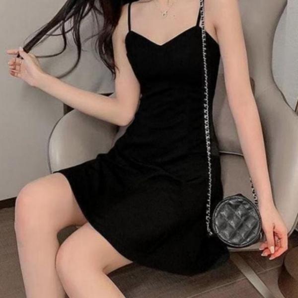 A라인 레이어드끈 원피스 나시 미니 슬립