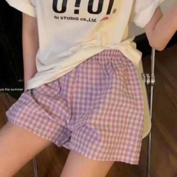 여름 반바지 파자마 체크 잠옷 플라워 홈웨어