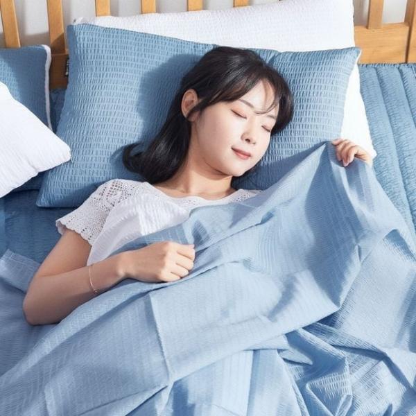 시어서커 홑이불 블루 S SS 사이즈 얇은 여름 이불 차렵 침구