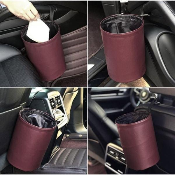 차량필수품 미니휴지통 차량정리함 차량용휴지통
