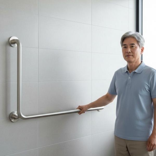 화장실 L자형 안전바 900mm 노인 거동 보조 손잡이 낙상 방지대