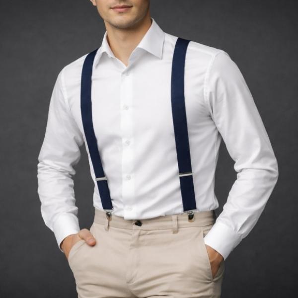 베이직 3클립 멜빵 2p세트 네이비