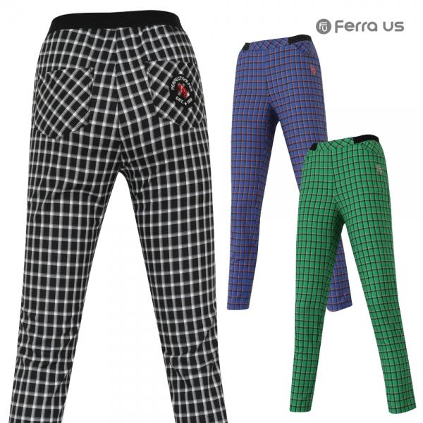 페라어스 여성 비비드컬러 스판 골프 체크바지 APS3YE8248