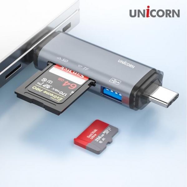 유니콘 OTG멀티카드리더기 A타입/C타입/5핀 XC-2000M
