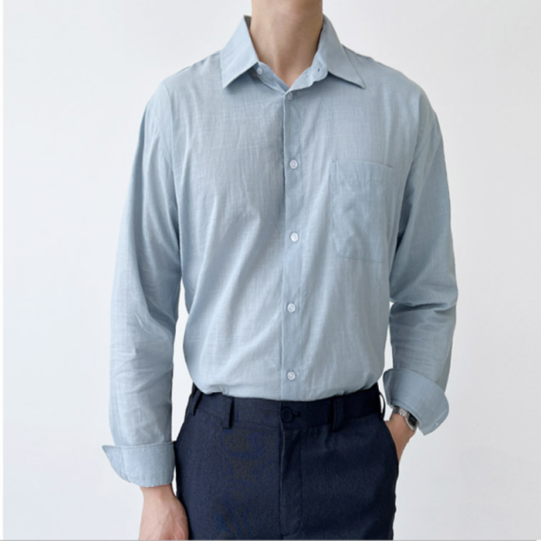 남자린넨남방셔츠 6색상 린넨 라이크 오버핏 셔츠 정장 사무실 현장근무복 여름남방 셔츠