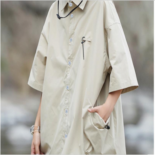 남자남방 여름 스트링 포켓 포인트 스트릿 패션 반팔 셔츠 현장근무복