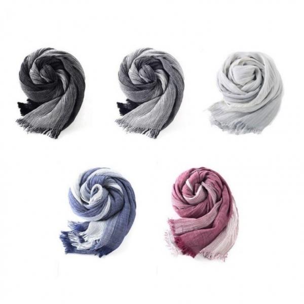 가을 여자 롱머플러 그라데이션 남자 면 목도리 숄머플러 여름 면머플러