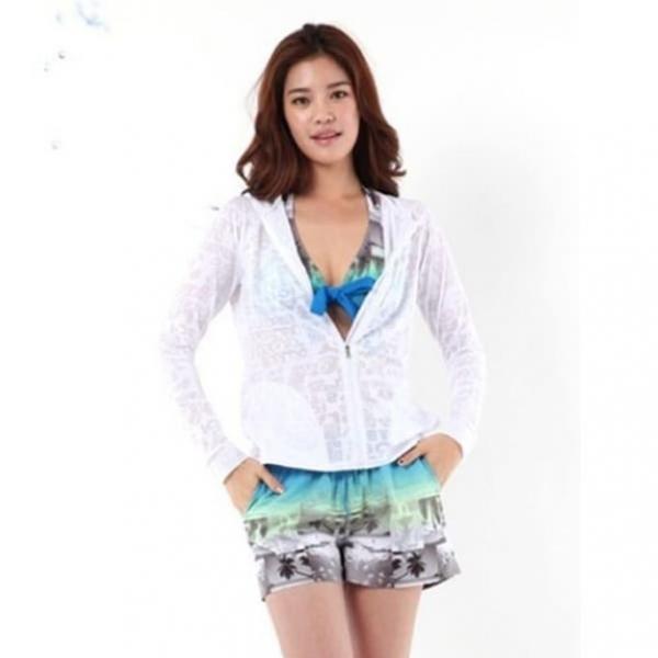 쿠기 여자 수영복 레쉬가드 심플리 비치웨어 세트 4p