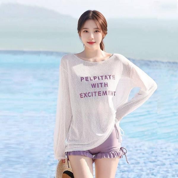 KQQ 0376 여리여리 레이어드 비치웨어3종세트-캡내장형