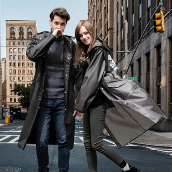 팬던트 우비 블랙 판초우의 레인코트 방수코트 남녀공용 비옷