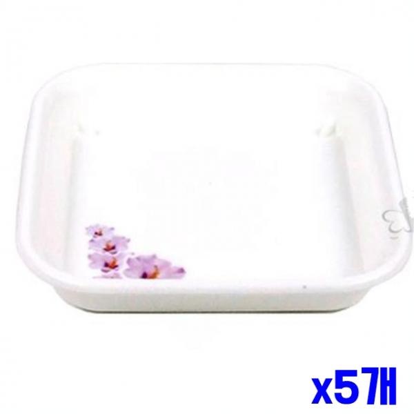 정사각 화분받침 12.5x12.5x2.2cm x5개 화분물받침대