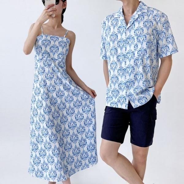 WL GSS SH222-DR222 남여 커플 에스닉 비치웨어 커플룩