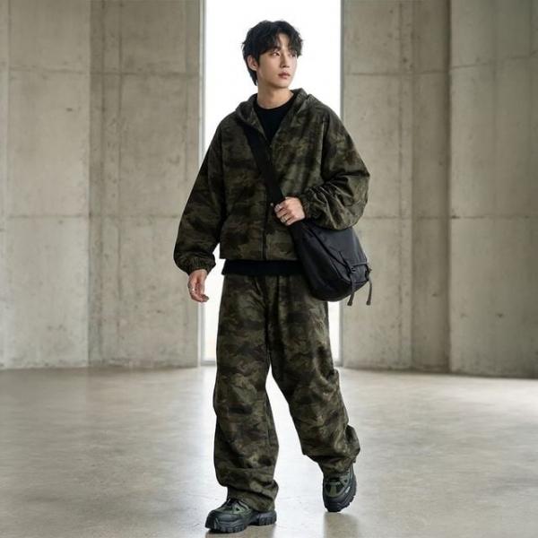 WL ACC 2002M 남자 아웃도어 밀리터리 카모 전술 와이드 팬츠 레저 등산 작업바지