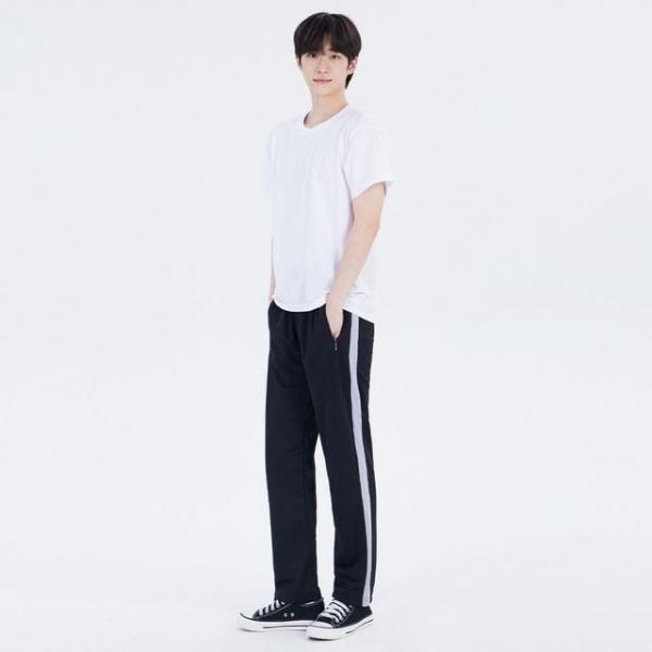 WL 국내생산 굵은 한줄 블랙 그레이라인 츄리닝 교복몰