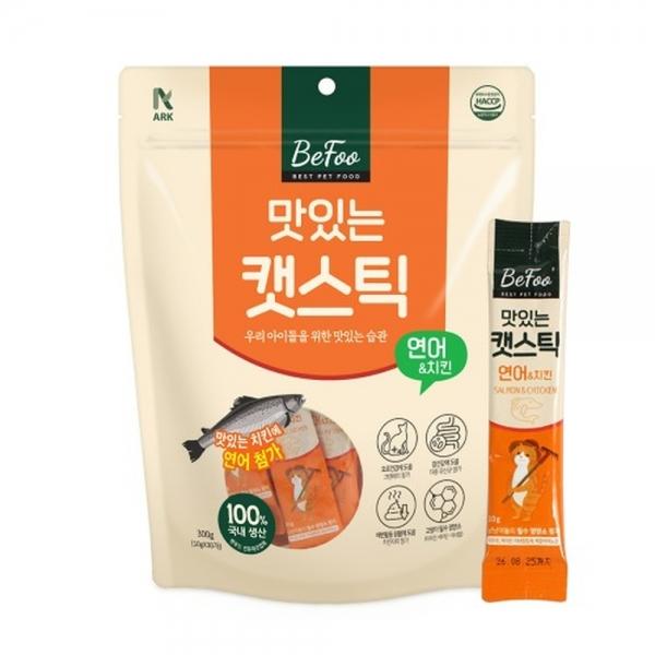 베푸 고양이간식 맛있는 캣스틱 연어 300g