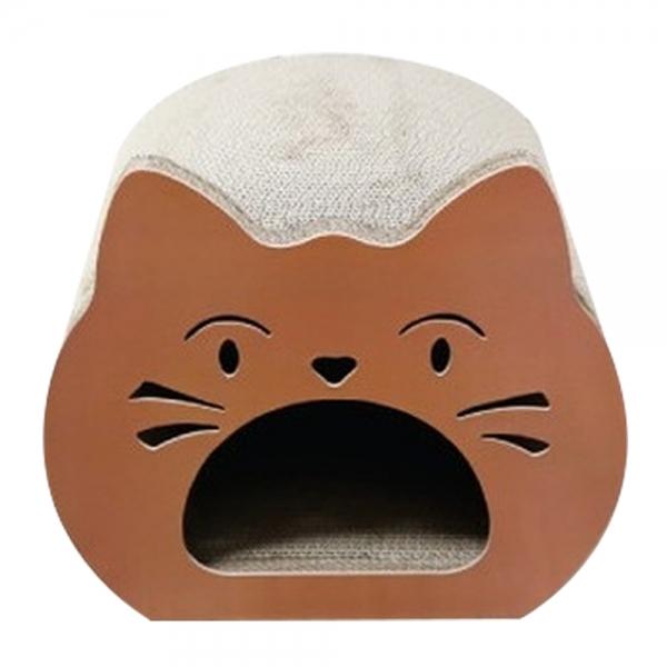 테비 고양이 스크래쳐 고양이얼굴 (브라운)