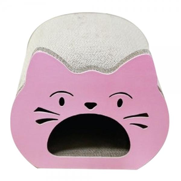 테비 고양이 스크래쳐 고양이얼굴 (핑크)