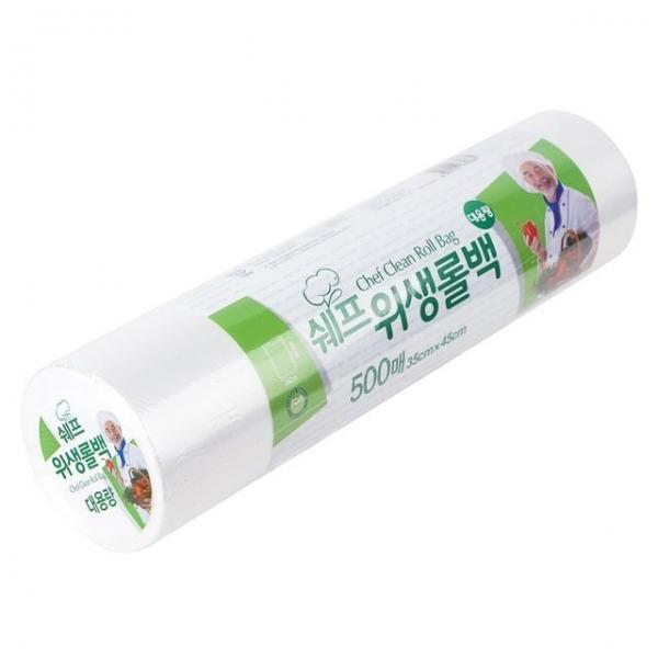 국산 쉐프 위생 롤백 35x45 500매 위생백 비닐 봉투