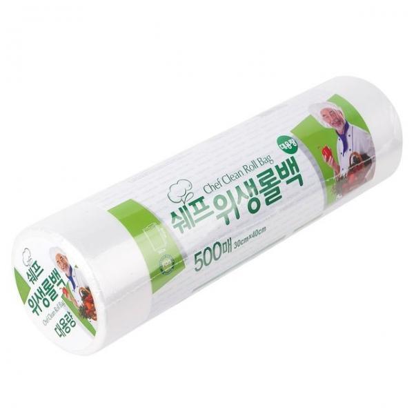 국산 쉐프 위생 롤백 30x40 500매 위생백 비닐 봉투
