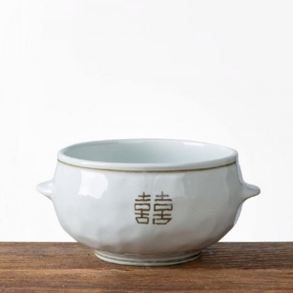 이천도자기 희고백자 방구리 17.5cm 면기 그릇 식기