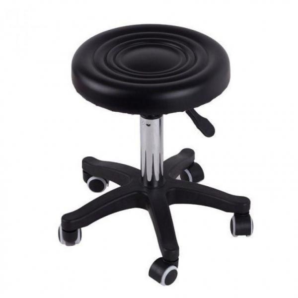 유압의자 간이 푹신한 쿠션 유압식 높이조절 의자-블랙