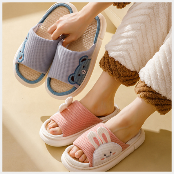 남여 캐릭터 커플 실내 면 쿠션 푹신한 병원 실내화