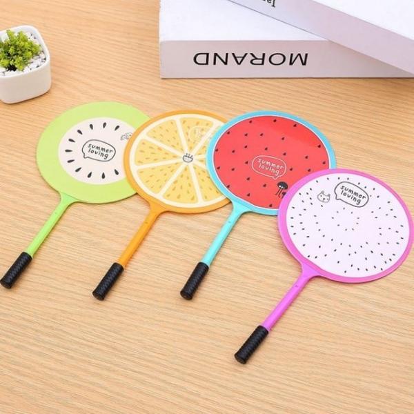 WL (별별창고) 과일 볼펜 부채 수박 그림 손부채 부체 캐릭터 휴대용 미니 여름