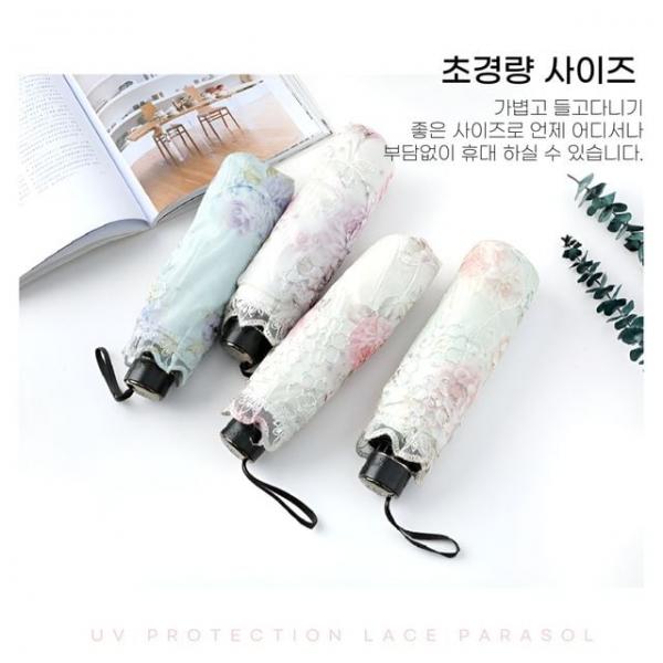 WL (별별창고)G 꽃무늬 레이스 양산 암막 양우산 초경량