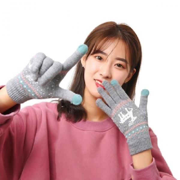 WL (이거찜) 사슴 스마트 터치 장갑 겨울장갑 손가락 장갑 방한장갑
