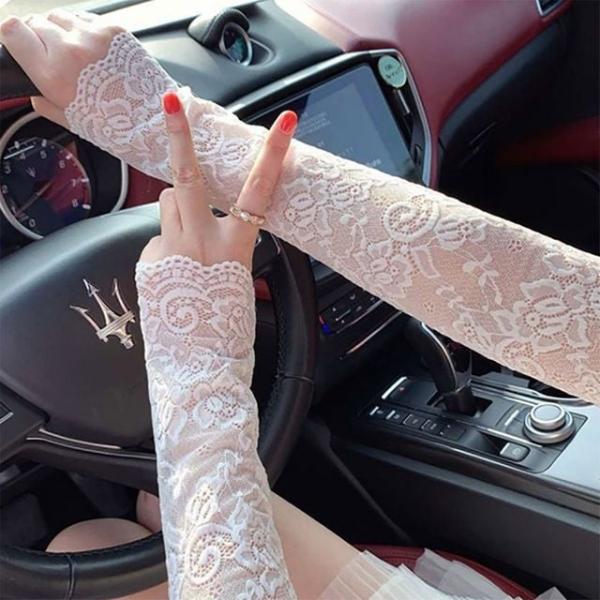 WL 여성팔토시 여성레이스 운전 골프 자외선차단 BR