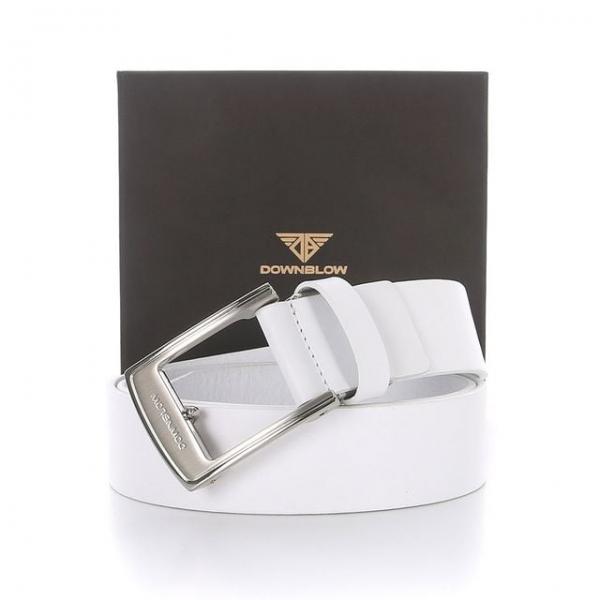 WL 다운블로우-DBBT001-1WH 국내제작 이태리통가죽 로고비죠버클벨트