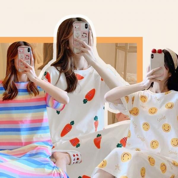 잔솔 여성 여름잠옷 파자마 홈웨어원피스 임산부 반팔