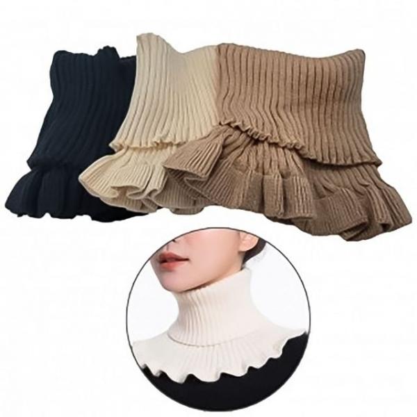 골프 페이크목티 링클 터틀넥 프릴 넥워머 공갈목티