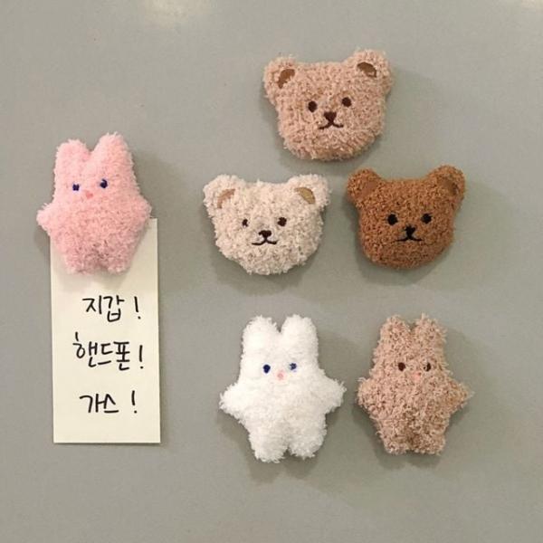 WL 귀여운 곰돌이 토끼 인형 냉장고 자석 현관문 마그넷