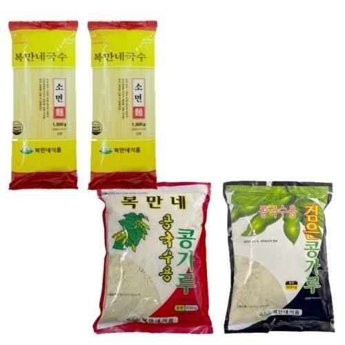 여름철 별미 간편 콩국수 재료 콩가루 콩국수용 국수 소면 콩국수면