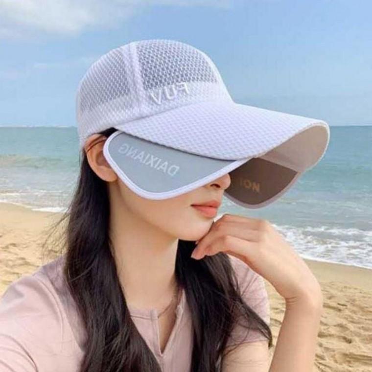 여성 여름 메쉬 야구모자 버킷햇 일상 햇빛차단 버킷햇 챙 햇빛가리개 비치 모자 얼굴 여성 썬캡 선캡