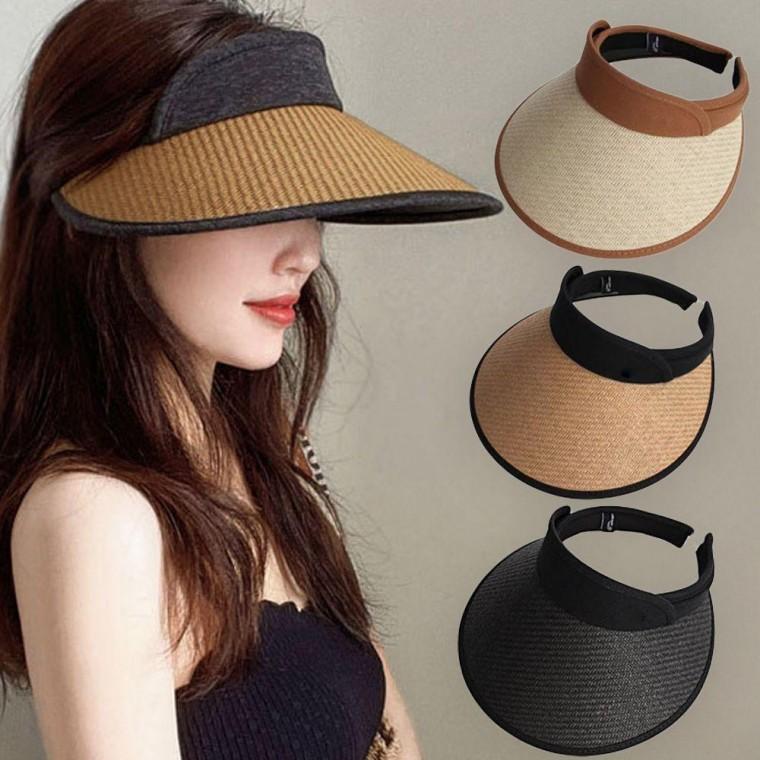 여성 자외선 햇빛 가리개 차단 모자 라탄 썬캡 여성 농사 썬캡 여자 햇빛 썬바이저 라탄 모자 선캡 작업