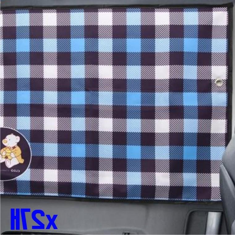 자석형 체크무늬 x2개 햇빛가리개 양면 차량 게 햇빛가리 자동차