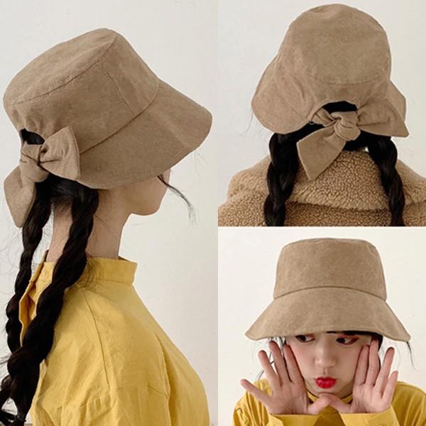 벙거지 리본 캐주얼 햇빛가리개 햇빛차단 썬캡