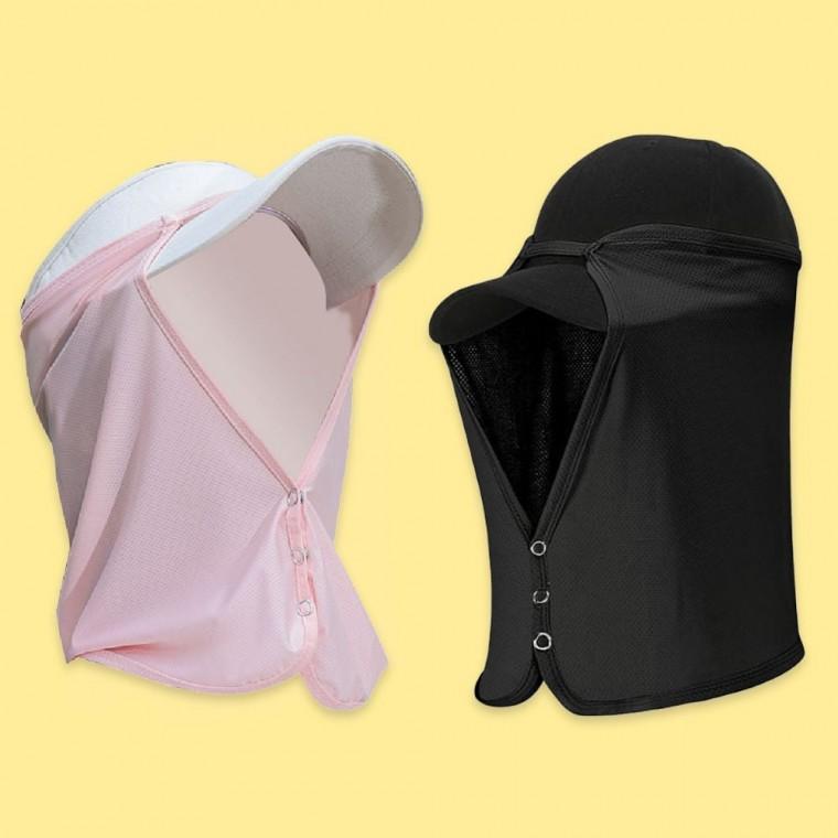 햇빛  모자 블랙 부착 2P 가리개 캡 핑크 썬 모자햇빛가