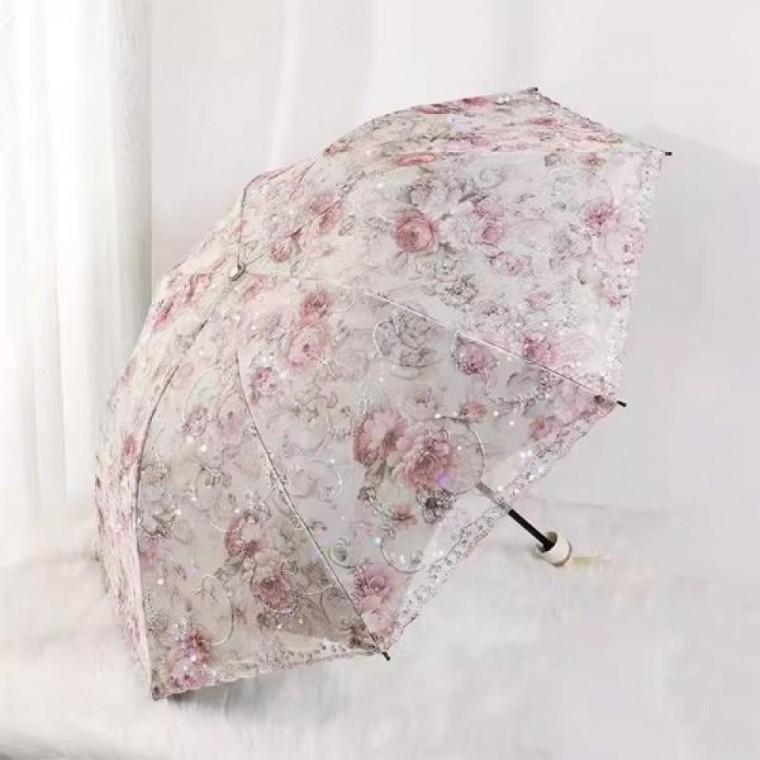 꽃무늬 로즈자수 햇빛 암막 양산 웨딩소품