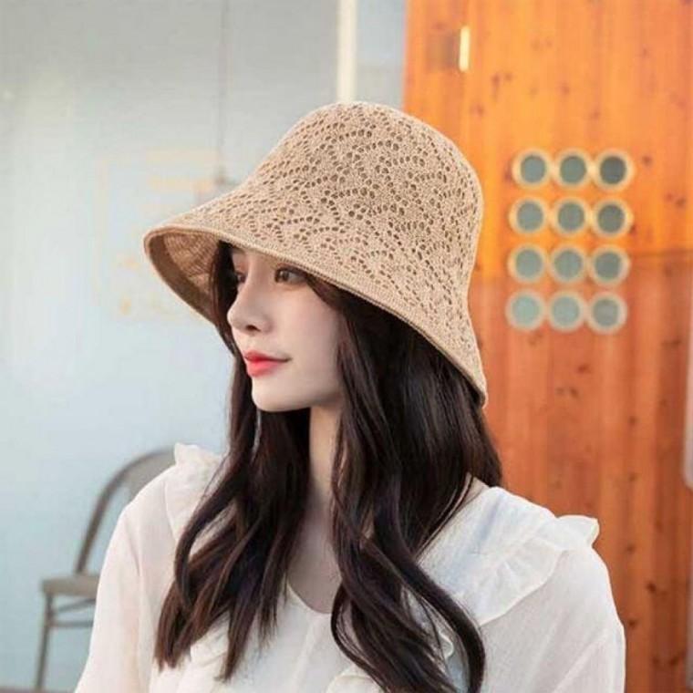 COOL 여름 무늬 양면 버킷햇 여성 보넷 벙거지 여성 얼굴 버킷햇 썬캡 햇빛가리개 여자 니트