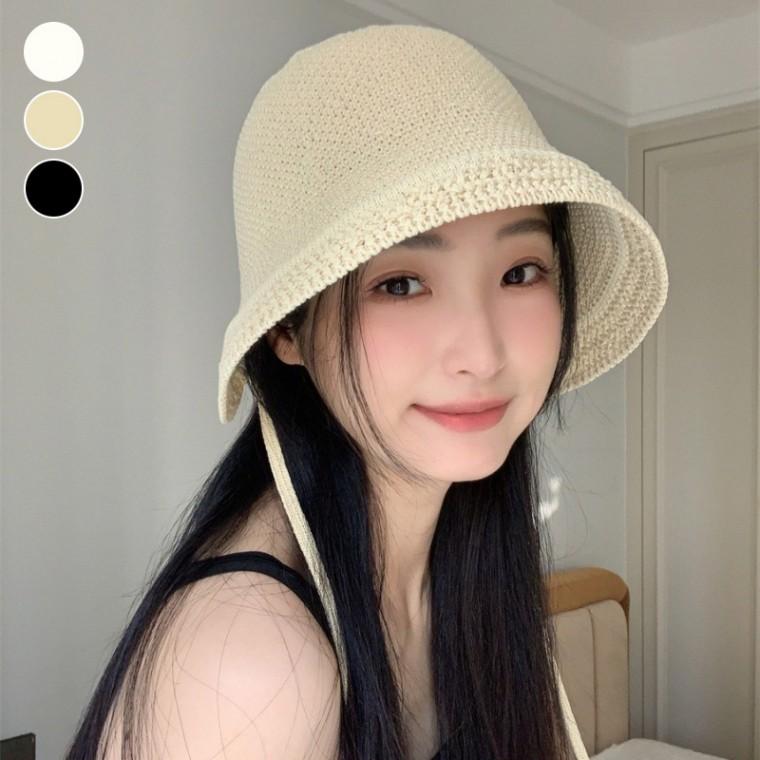 부드러운 버킷햇 햇빛차단 니트짜임 가볍고 큐티룩