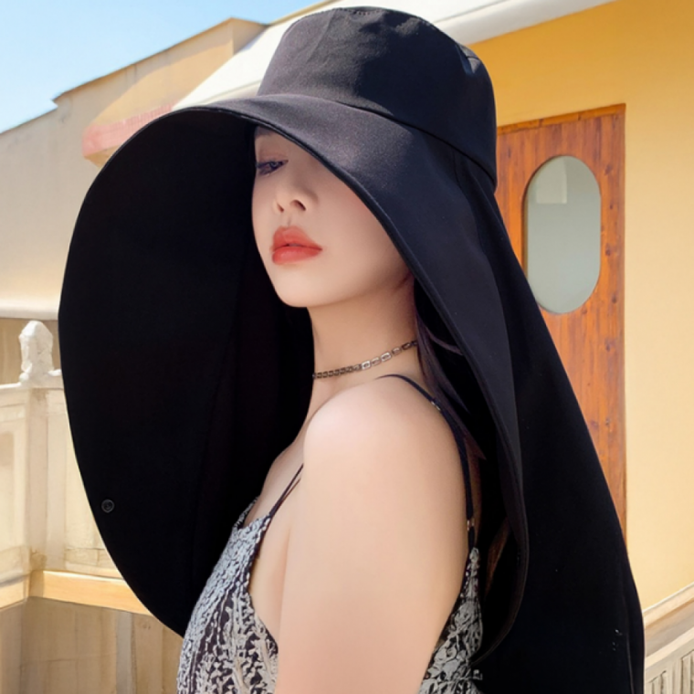 썬캡 챙넓은 여성 모자 버킷햇 햇빛차단 물놀이 휴가용 패션모자