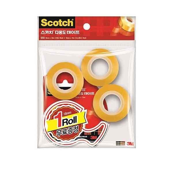 3M 스카치다용도테이프550(18mmx30M(3)plus18mmx15M(1)