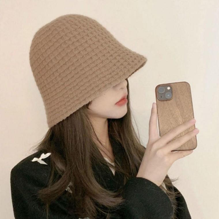 여성 와플 리얼 패턴 벙거지 모자 1P 여름 햇빛 버킷햇